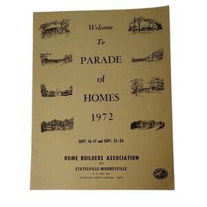 Parade Of Homes Booklet Mooresville North Carolina 1972 Vintage Floor Plans Ads